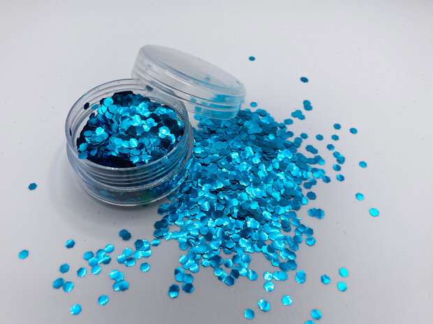Blauwe biologisch afbreekbare glitters