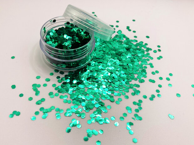 Groene biologisch afbreekbare glitters